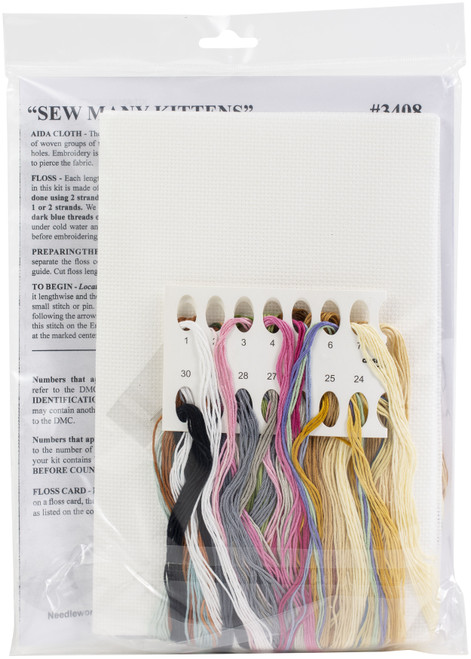 Design Works Counted Cross Stitch Kit 16"X22"-Sew May Kittens (14 Count) - DW3408 Design Works Counted Cross Stitch Kit 16"X22"-Sew May Kittens (14 Count) - DW3408