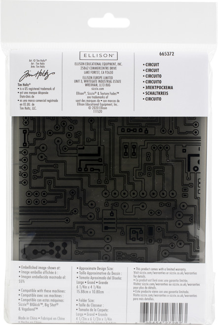 2 Pack Sizzix 3D Textured Impressions Embossing Folder By Tim Holtz-Circuit 665372