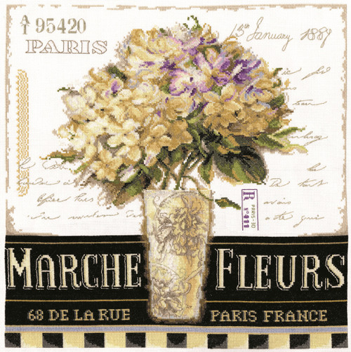 Design Works Counted Cross Stitch Kit 16"X16"-Marche De Fleurs (14 Count) DW3412