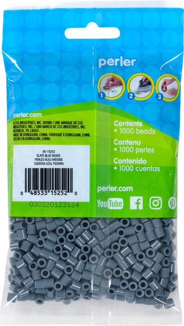 Perler Beads 1,000/Pkg-Slate Blue - PBB80-19-15252