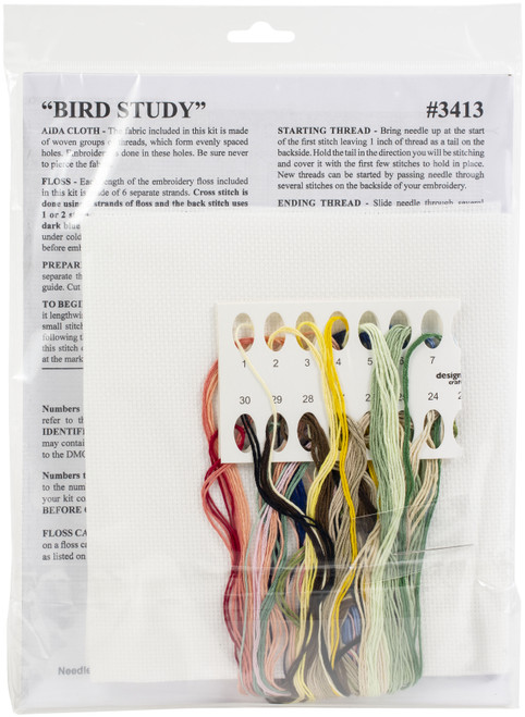 Design Works Counted Cross Stitch Kit 12"X18"-Bird Study (14 Count) - DW3413 Design Works Counted Cross Stitch Kit 12"X18"-Bird Study (14 Count) - DW3413