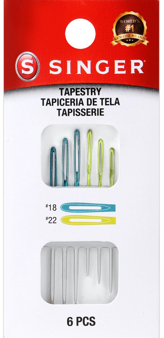 5 Pack - SINGER Tapestry Color Eye Needles 6/Pkg-Sizes 18 And 22 - 01780 - 075691017804
