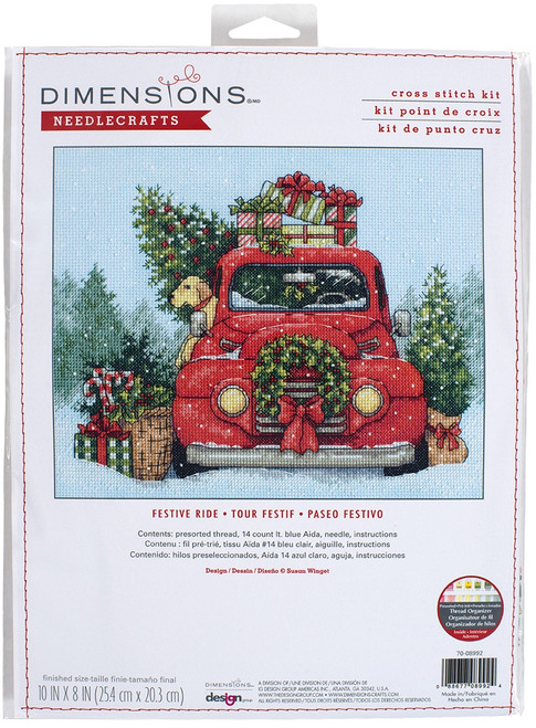 Dimensions Counted Cross Stitch Kit 10"X8"-Festive Ride (14 Count) 70-08992 - 088677089924