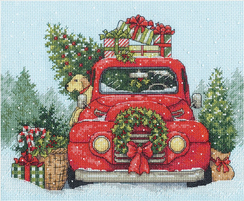 Dimensions Counted Cross Stitch Kit 10"X8"-Festive Ride (14 Count) 70-08992