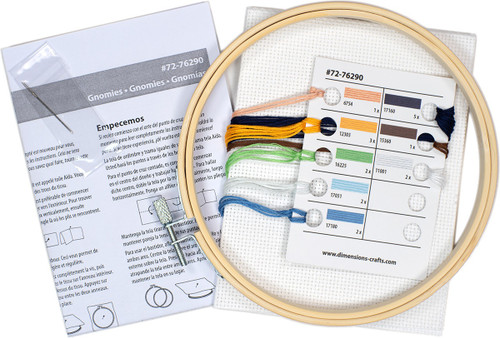 Dimensions Counted Cross Stitch Kit 6" Round-Gnomies (14 Count) - 72-76290
