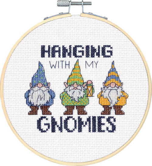 Dimensions Counted Cross Stitch Kit 6" Round-Gnomies (14 Count) - 72-76290 Dimensions Counted Cross Stitch Kit 6" Round-Gnomies (14 Count) - 72-76290