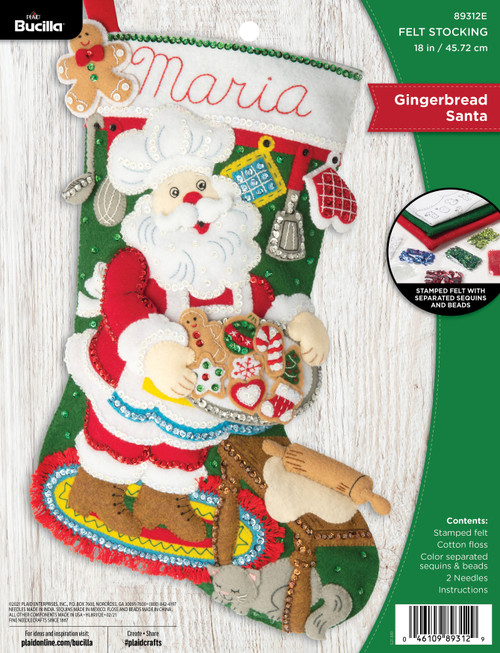 Bucilla Felt Stocking Applique Kit 18 Long- Toy Train Santa