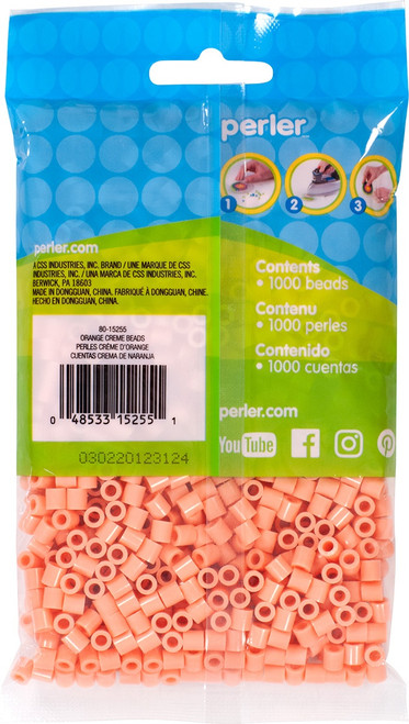 Perler Beads 1,000/Pkg-Orange Cream PBB80-19-15255