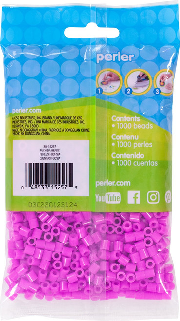 Perler Beads 1,000/Pkg-Fuchsia - PBB80-19-15257