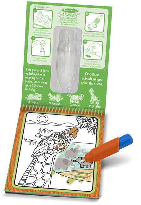 3 Pack - Melissa & Doug On The Go Water Wow!-Safari - MD9441