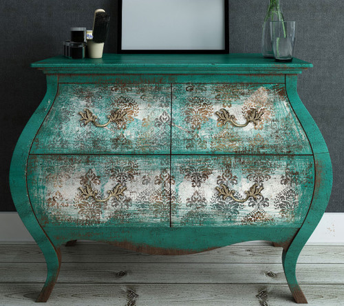 Prima Re-Design Decoupage Decor Tissue Paper 19"X30"-Patina Flourish - REDTP-52302