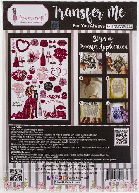 Dress My Craft Transfer Me Sheet A4-For You Always - DMCD4743 - 194186008971