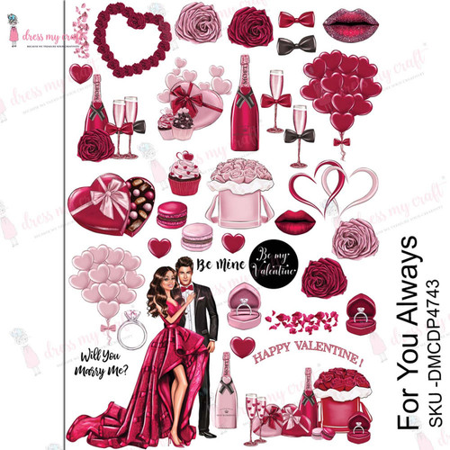 Dress My Craft Transfer Me Sheet A4-For You Always - DMCD4743
