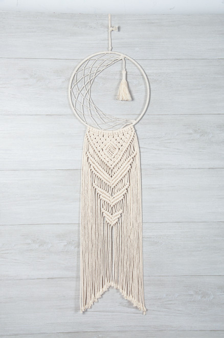 Solid Oak Macrame Decorative Hanging Kit-Moon Dreamcatcher MWH039