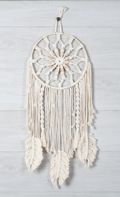 Solid Oak Macrame Decorative Hanging Kit-Mandala Dreamcatcher MWH040