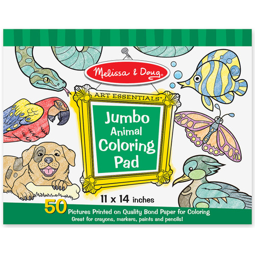 4 Pack Melissa & Doug Jumbo Coloring Pad 11"X14" 50 Pages-Animal MD4200 - 000772042000