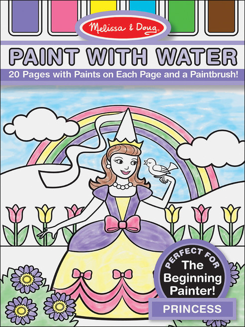 5 Pack Melissa & Doug Paint W/Water Pad 8.25"X11" 20pgs-Princess MDPWW-4166 - 000772041669