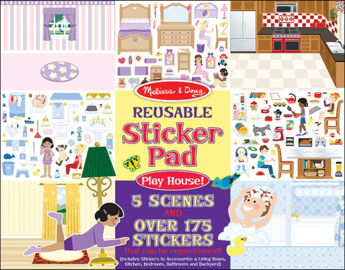 4 Pack - Melissa & Doug Reusable Sticker Pad-Play House - MD4197 - 000772041973