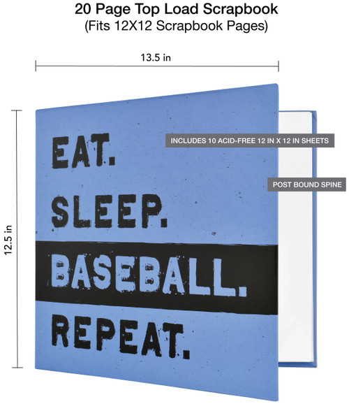 MBI Sports Post Bound Album 12"X12"-Baseball 860167