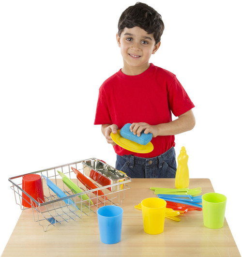 Melissa & Doug Let's Play House! Wash & Dry Dish Set- - MD4282 Melissa & Doug Let's Play House! Wash & Dry Dish Set- - MD4282