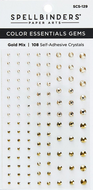 3 Pack Spellbinders Color Essentials Gems 108/Pkg-Gold Mix SCS-129 - 812062032062