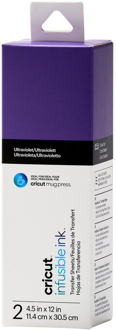 Cricut Mug Press Infusible Ink Transfer Sheets 4.5"X12"-Solid Ultra Violet, 2/Pkg 2008886 - 093573434969