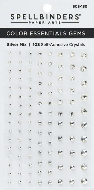 3 Pack - Spellbinders Color Essentials Gems 108/Pkg-Silver Mix - SCS-130 - 812062032079
