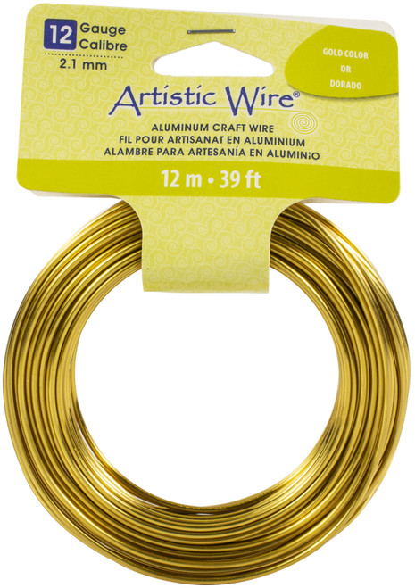 3 Pack - Artistic Wire Aluminum Craft Wire 12ga-Gold Tone - AWB12012 - 035926128217