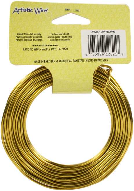 3 Pack - Artistic Wire Aluminum Craft Wire 12ga-Gold Tone - AWB12012