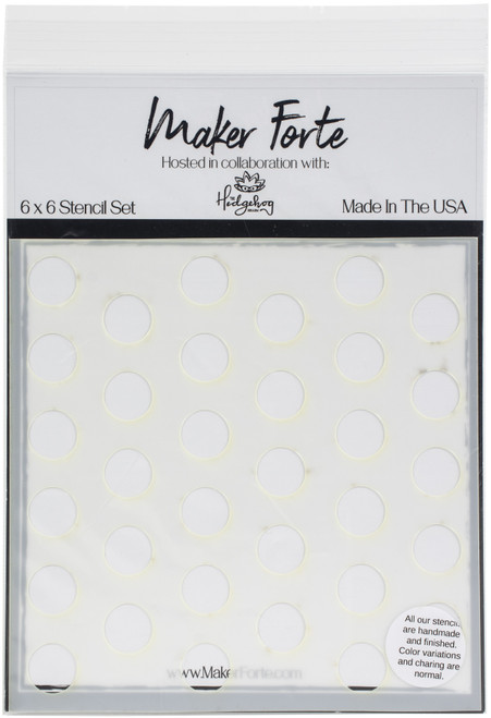 Maker Forte Stencils By Hedgehog Hollow 6"X6"-Tessa Dots 20090421 - 618528392288