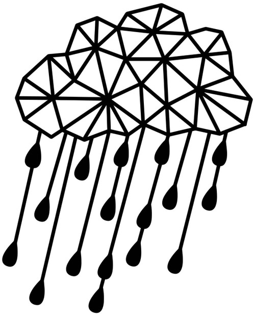 Maker Forte Stencils By Hedgehog Hollow 6"X6"-Geometric Rain Cloud 20090431