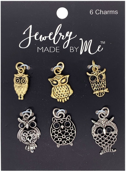 3 Pack - Jewelry Made By Me Charms 6/Pkg-Owls - 22190120 - 842702146682