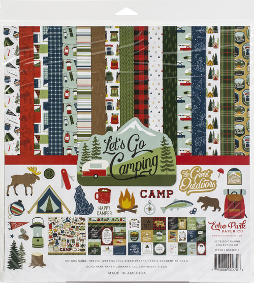 Echo Park Collection Kit 12"X12"-Let's Go Camping GC246016 - 793888002708