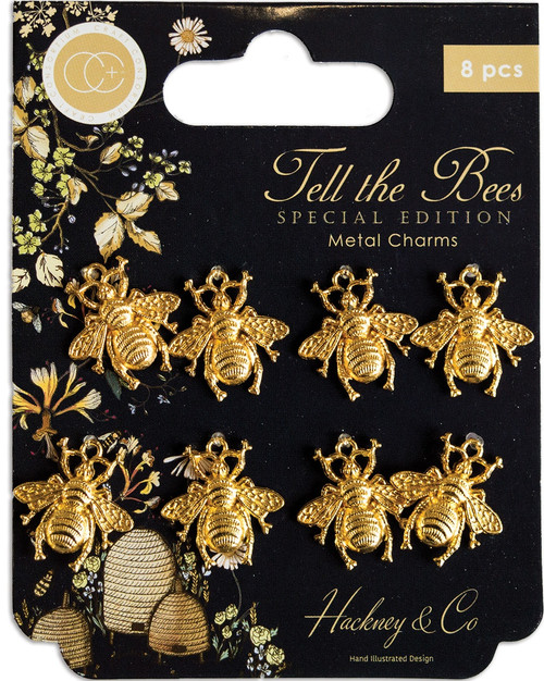 5 Pack Craft Consortium Tell The Bees Metal Charms 8/Pkg-Gold Bees Special Edition CCMCHR20 - 5060394629053