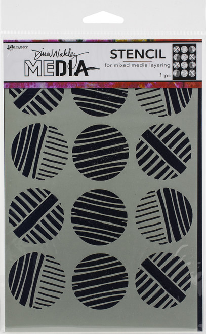 Dina Wakley Media Stencils 9"X6"-Lined Circles MDS-74878 - 789541074878