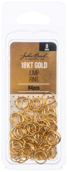 3 Pack John Bead Jump Ring 8x.7mm 21ga 84/Pkg-18kt Gold Plated 10401905 - 665772229730