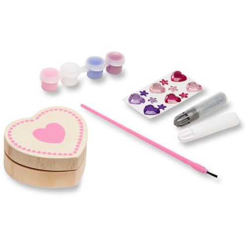 3 Pack - Melissa & Doug Decorate-Your-Own Wooden Chest-Heart - MDCHEST-8850