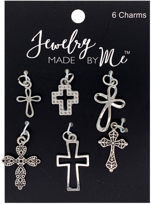 3 Pack Jewelry Made By Me Charms 6/Pkg-Cross 22190103 - 842702146620