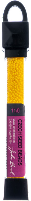 John Bead Czech Seed Beads 24g-11/0 Opaque Golden Yellow - 63210001-0834 - 665772150096