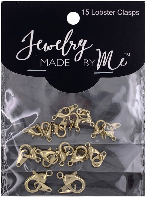3 Pack Jewelry Made By Me Lobster Clasp 15/Pkg-Gold 190225G - 842702146842