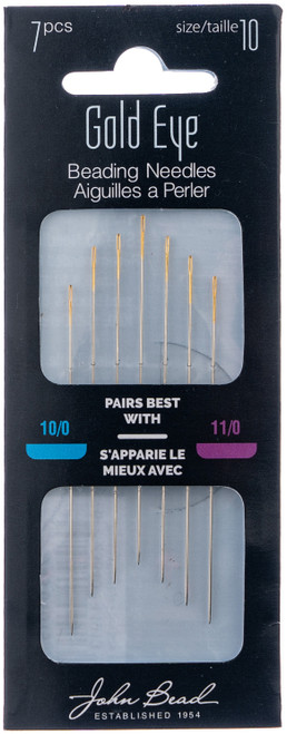 John Bead Beading Gold Eye Needle 7/Pkg-Size 10 - 74301015 - 623840449138