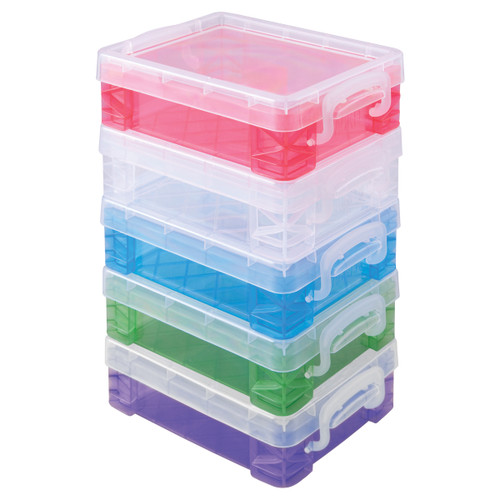 6 Pack Storage Studios Super Stacker Crayon/Chalk Box-1.6"X3.5"X4.8" Assorted Colors 61612