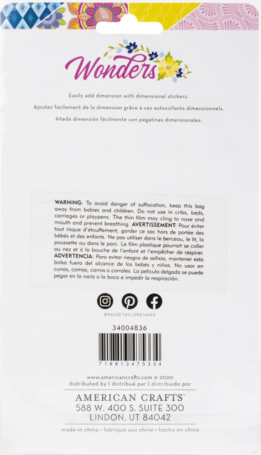 Paige Evans Wonders Dimensional Stickers 11/Pkg-Banners - PE004836 Paige Evans Wonders Dimensional Stickers 11/Pkg-Banners - PE004836
