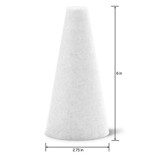 48 Pack - FloraCraft CraftFoM Cone Bulk Pack-2.75"X6" - C63W 48 Pack - FloraCraft CraftFoM Cone Bulk Pack-2.75"X6" - C63W