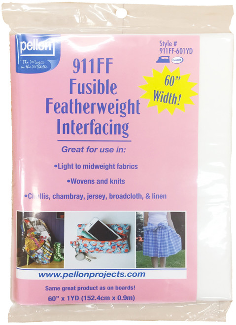 Pellon Fusible Featherweight Interfacing-White 60"X1yd - 911FF601 - 075269076400