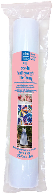 Pellon Sew-In Featherweight Non-Woven Interfacing-White 20"X2yd 910202P - 075269027808