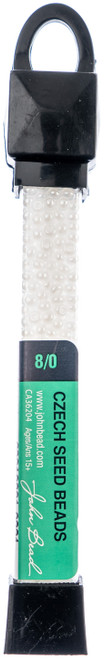 John Bead Czech Seed Beads 24g-8/0 White Pearl - 63210001-0221 - 623840869851
