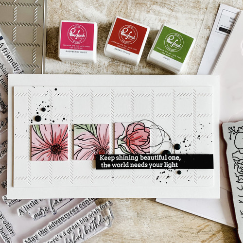 Pinkfresh Studio Cling Rubber Background Stamp A2-Floral Focus PF108421