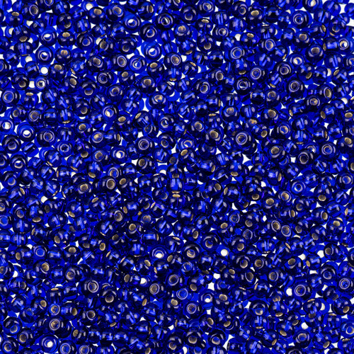 John Bead Czech Seed Beads 24g-11/0 Transparent Royal Blue S/L 63210001-0817