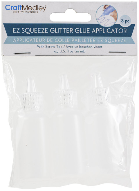 6 Pack - Craft Medley Empty Glitter Glue Applicator Bottle 3/Pkg-20ml - PB207 - 775749253405